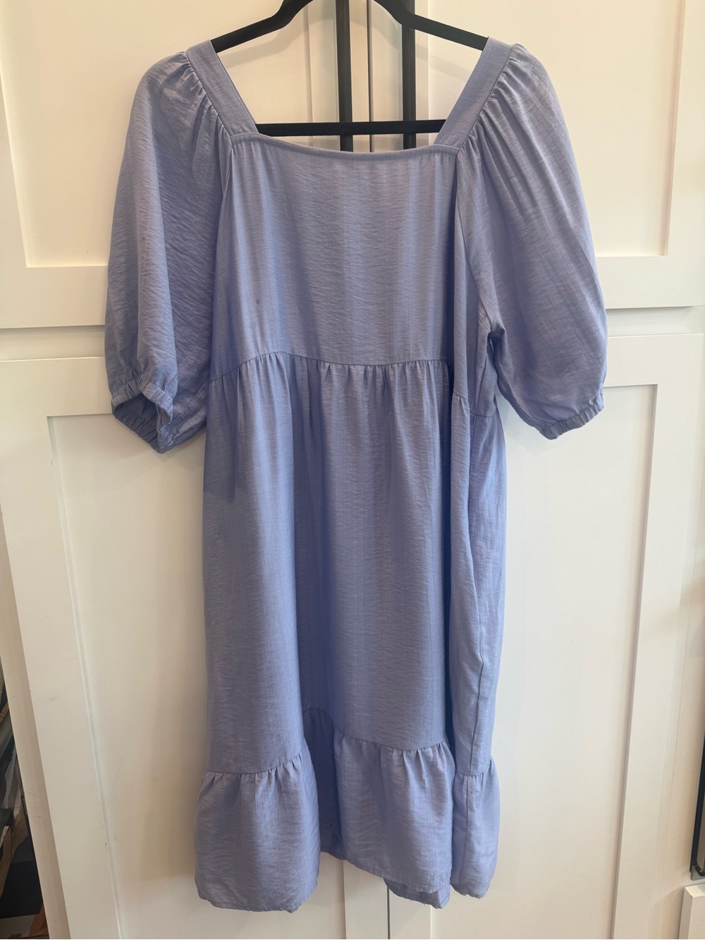 Women’s periwinkle  Puff-Sleeve Square-Neck Dress! Perfect summer dress.
